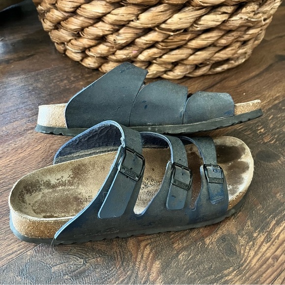 Birkenstock Florida Birko-Flor 3 Strap Blue 245 L-7 Sandal - Picture 1 of 5